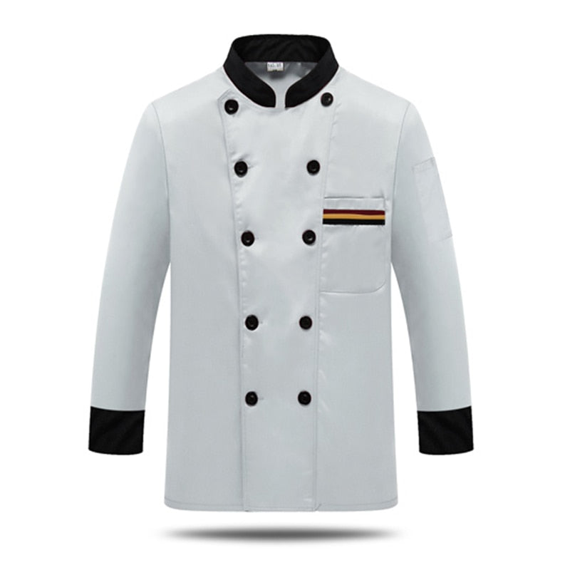 Long Sleeves Colored Neck Chef Shirts
