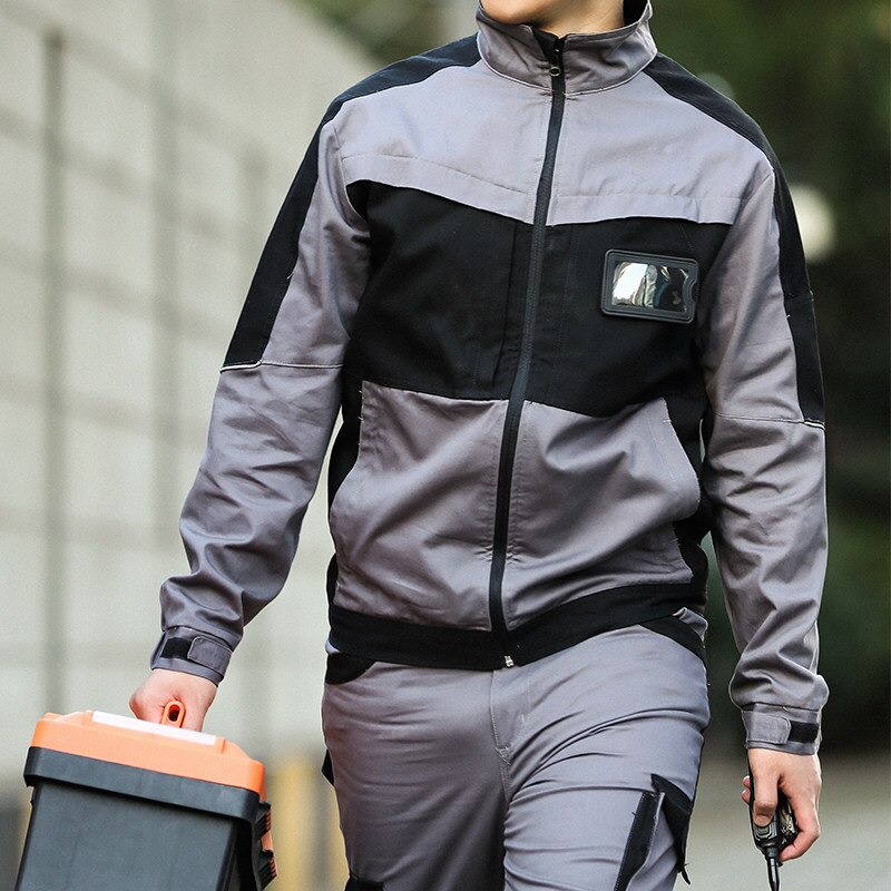 Cotton Work Suits Men Two Tone Working Clothing Pants and Jacket Sets