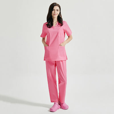 Hospital Operating Room Black Blue Nurse Scrubs Set