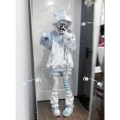 Y2K hoodies women Harajuku kawaii clothes Oversized Sweatshirt Cute Women 2023 New Japanese Casual Fashion Gothic Jacket Coat