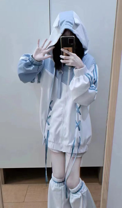 Y2K hoodies women Harajuku kawaii clothes Oversized Sweatshirt Cute Women 2023 New Japanese Casual Fashion Gothic Jacket Coat