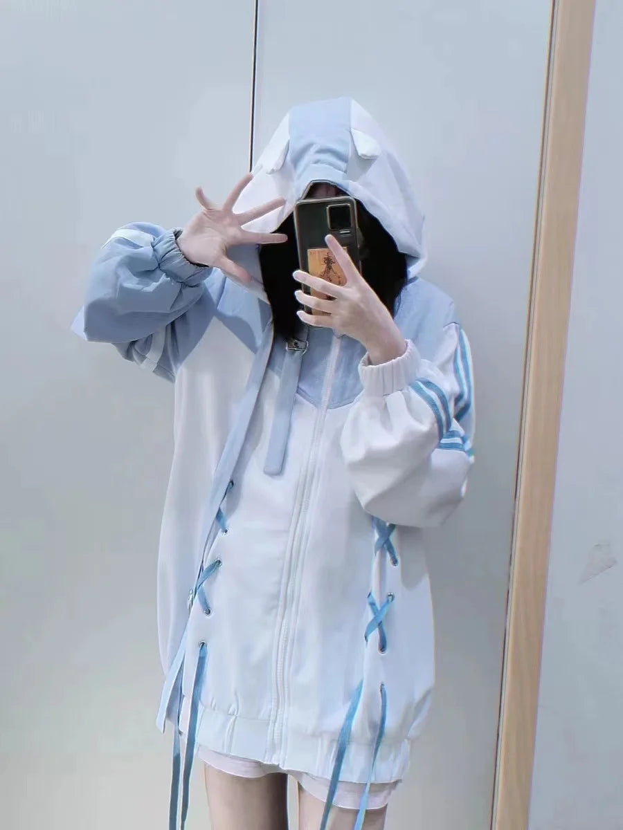 Y2K hoodies women Harajuku kawaii clothes Oversized Sweatshirt Cute Women 2023 New Japanese Casual Fashion Gothic Jacket Coat