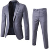 Casual 2 Piece Business Classical Suits - Grey