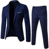 Casual 2 Piece Business Classical Suits - Blue