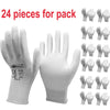 24Pieces/12 Pairs Safety Working Gloves Black Pu Nylon Cotton Glove Industrial Protective Work Gloves NMSafety Brand Supplier