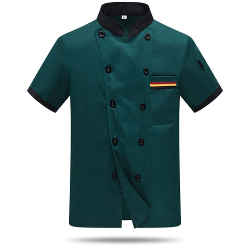 Solid Color Side Zipper Waiter Shirts