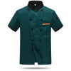 Solid Color Side Zipper Waiter Shirts