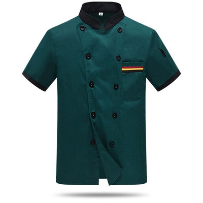 Solid Color Side Zipper Waiter Shirts