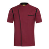 Solid Color Side Zipper Waiter Shirts