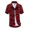 Summer Men's Classic Fashion Grid Short Sleeve Shirt