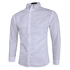 Casual Solid Color Business Shirt with Lapel Collar