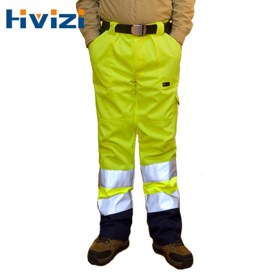 High Visibility Reflective Pants hi vis Functional Pockets Wear-resistance Safety Trousers Work Pants for Men Cargo Pants