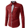 Long Sleeves Casual Double Tone Slim Fit Shirts