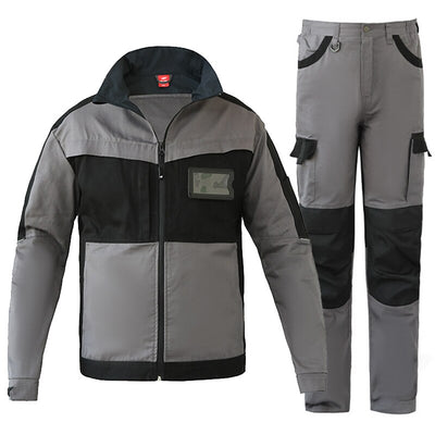 Men Two Tone Working Clothing Pants and Jacket Sets