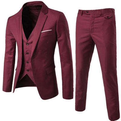 2 Pieces Elegant Suit Brand Slim Fit Single Button