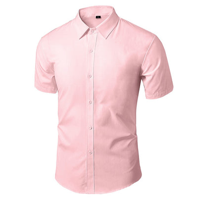 Solid Color Casual Short Sleeves Office Shirts