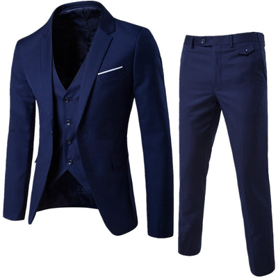 2 Pieces Elegant Suit Brand Slim Fit Single Button