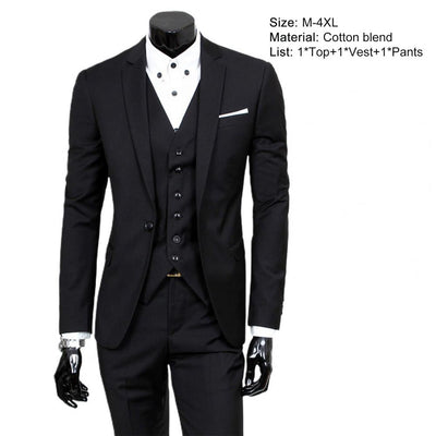 3 Pcs/Set Business Blazer Vest Pants