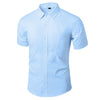 Solid Color Casual Short Sleeves Office Shirts