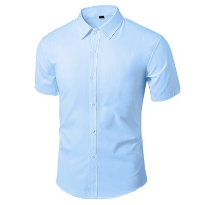 Solid Color Casual Short Sleeves Office Shirts