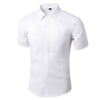 Solid Color Casual Short Sleeves Office Shirts