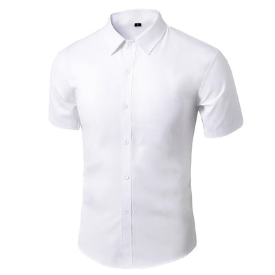 Solid Color Casual Short Sleeves Office Shirts