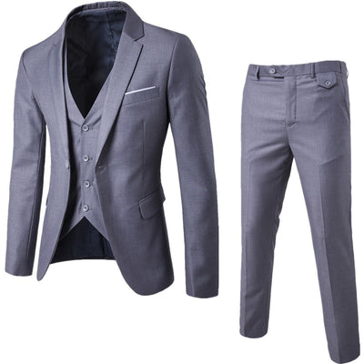 2 Pieces Elegant Suit Brand Slim Fit Single Button