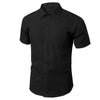 Solid Color Casual Short Sleeves Office Shirts