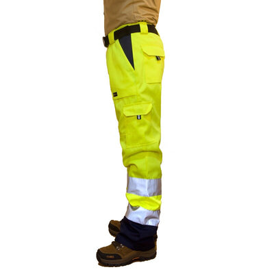 High Visibility Reflective Pants hi vis Functional Pockets Wear-resistance Safety Trousers Work Pants for Men Cargo Pants