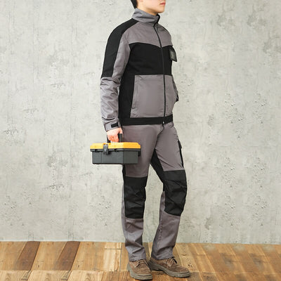 Men Two Tone Working Clothing Pants and Jacket Sets